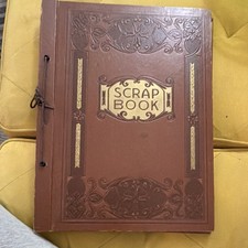 Vintage JUMBO Scrap Book Brown Leatherette Cover, 12.5 x 16”, 1930-50’s UNUSED picture