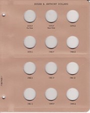 Dansco Coin Album Replacement Page 1 7180 Susan B. Anthony Dollar 1979-P 1999-D picture