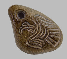 Genuine Ancient Celtic Carved Engraved Zoomorphic Eagle Stone Pendant Amulet COA picture