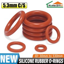 Red Silicone O Rings Seals 5.3mm Cross Section 30mm-530mm ID Food Grade O Ring picture