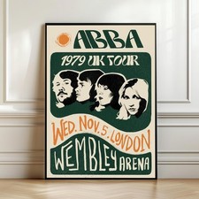ABBA 1979 UK Tour Poster, Vintage Concert Wall Art, Wembley Arena London Print . picture