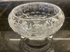 Beautiful Antique Crystal Tuthill Bowl Footed - Wild Rose - picture
