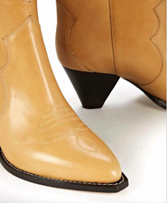 Isabel Marant Darizo Women’s Western Ankle Boots Leather Pointed Toe Slip-On picture