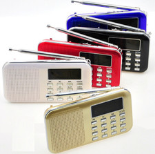 Mini Digital Portable AM FM Radio Speaker Telescopic Antenna Earphone TF AUX USB picture