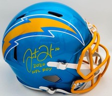 Justin Herbert Signed Chargers Riddell Full Size Helmet BAS Witness ROY Auto picture
