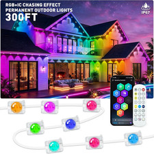 300FT Permanent Outdoor Lights, RGB+IC Waterproof Smart LED Eaves Lights with Ap picture