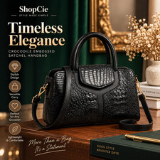 Women’s Crocodile Embossed Satchel Handbag picture