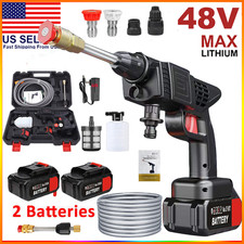 Portable Cordless Electric High Pressure Water Spray Gun Car Washer Tool Boxset picture