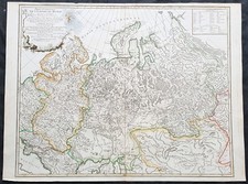 1757 Robert De Vaugondy Large Antique Map of the Russian Empire - Poland to Asia picture