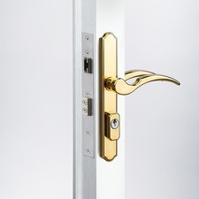 House Guard Storm Door Handle with Lock Brass 1.1-1.97 Inch Thick picture