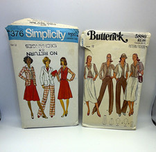 Simplicity Butterick Vintage Original Women's Sportswear Patterns 7376 5880 Lot picture