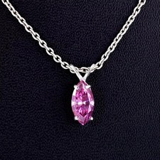 Wedding Gift 8.85 Ct Pink Marquise Cut Lab Diamond Pendant 925 Silver for Women picture