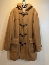 VTG LL BEAN O JQY9 Quilted Lined Wool Duffle Toggle Coat Hooded Jacket XL Tall picture