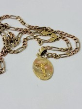 CRG 14K Solid Tri Color Gold Figaro Chain 21.5