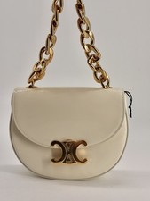 Celine Triomphe Besace Clea Chain Flap Bag Ivory Leather picture