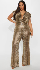 Its Giving Rich Leopard Jumpsuit - Gold/combo 3X NWT picture