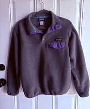 Patagonia Women’s Synchilla Snap Pullover Fleece Jacket S Vintage Fit Gray picture