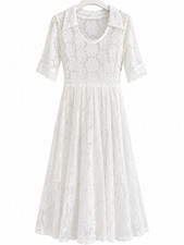 ⭐ 1930's 40's Antique Edwardian Brida Cotton Broderie Anglais Dress Lace Bridal picture