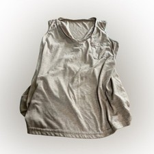 Beige Sleeveless V-Neck Top - Size L picture