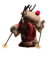 Moose On Skis Christmas Ornament picture