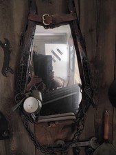 Antique Horse Collar Mirror with Wood/Iron - Vintage, Ranch Western décor picture
