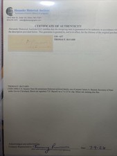 U.S Senator Thomas F. Bayard  Signature 1828-1989  picture