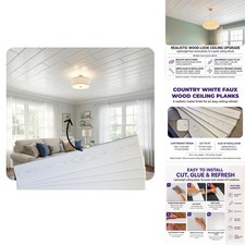 À LA MAISON CEILINGS WP02CW Foam Wood Ceiling Planks Country White 48 picture