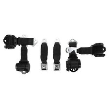 1974-1977 Corvette Dual Retractor Shoulder Seatbelt System PushButton - Black picture