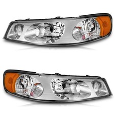 Pair Headlights For 1998-2002 Lincoln Town Car Chrome Headlamp, w/o Bulbs picture