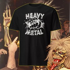 HEAVY METAL - T-SHIRT VINTAGE 80's NWOBHM ROCK RETRO META picture