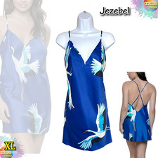 NWT Jezebel Women's XL Adrienne Satin Chemise 999573 - Cranes picture