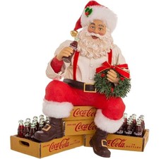 Kurt Adler Fabriché Collection, Coca-Cola Santa Sitting on Crates, 9