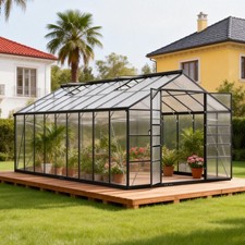 10x18 FT  Polycarbonate Green House for Outside Garden Backyard, Black picture