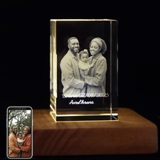 Customized Crystal - Personalized Laser Engraved Picture Gif Small2.0×3.2×2.0in picture
