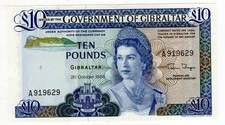 GIBRALTAR 10 POUNDS 1986  P 22. UNC CONDITION. 6RW 05JUN picture