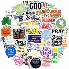300PCS Inspirational Christian Stickers, Vinyl Waterproof Jesus Bible Verse picture