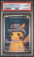 2023 POKEMON SVP EN-SV BLACK STAR PROMO #085 PIKACHU WITH GREY FELT HAT PSA 10 picture