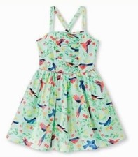 Girls Cherokee Sleeveless Moonlight Jade Bird Print Dress Size XS 4-5 (3417) picture