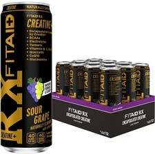 FITAID RX Sour Grape Energy Drink Pack of 12 with Creatine BCAAs Vitamins 12 ... picture