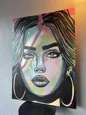 1 of 1 Original Oil Acrylic Aerosol Painting 36” x 48” Abstract Portrait 🔥 picture