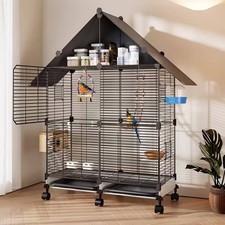 50″ Large Wrought Iron Bird Flight Cage with Stand & Wheels for Parrots Conure picture
