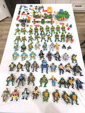 Vintage TMNT 60+ Figures Invisible Man Michelangelo Sewer Sub Vehicles Huge Lot  picture