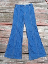 Vintage 60s/70s Lee Bellbottom Blue Jeans Mens 32x33 Denim w/ 13