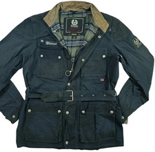 *HOT VTG Men's BELSTAFF @ TRAILMASTER PARKA LINED BELT NAVY WAXED Jacket 48 or S picture