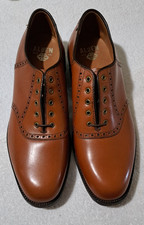 NEW Vtg Alden Burnished Tan Saddle Shoes 996 Calfskin 10 B/D Preppy IVY picture