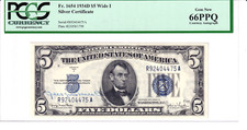 1934-D $5 Silver Certificate Wide I Courtesy Autograph Georgia Clark PCGS 66PPQ picture