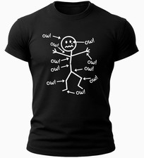 Funny Stick Figure “Ow” T-Shirt – Sarcastic Pain Humor Graphic Tee picture