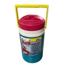 Vintage Teal Fuchsia 90’s Igloo Legend Flip Spout Jug 1/2 Half Gallon Pitcher picture