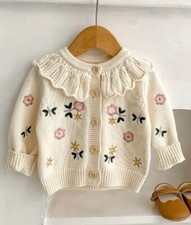 NEW Boutique Girls Floral Flower Cardigan Sweater picture