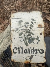 Set of 16  Vintage Metal  Hand PaintedEnglish  Garden Herb Signs  picture